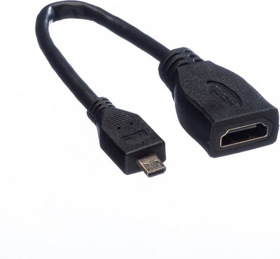 Kabllo adaptor HDMI Value 11.99.5584, Micro HDMI në HDMI, 0.15 m, i zi