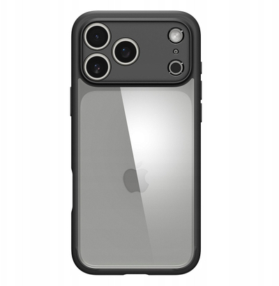 Maskë telefoni Spigen Ultra Hybrid për Apple iPhone 17 Pro Max, transparente me kornizë të zezë