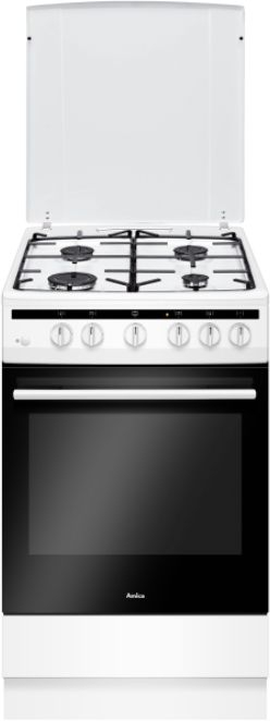 Шпорет Amica 57GGH5.33HZpMs, електрична рерна, гасен шпорет, бел