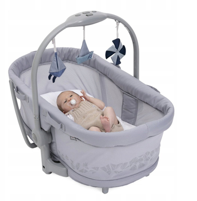 Кревет 5во1 Chicco Baby Hug Pro, прилагодлив, со играчки, сив Earl Grey
