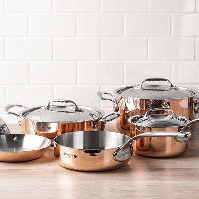 Tigan sauté De Buyer Prima Matera, 24cm, bakër, kafe