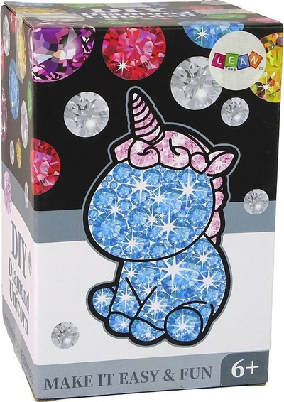 Set kreativ për fëmijë Unicorn Diamonds Crystals, figurë për dekorim, me kristale shumëngjyrëshe