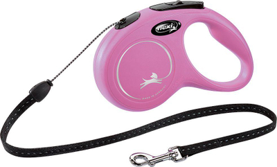 Flexi New Classic Повлекувачки Ремен, 5 m, Pink