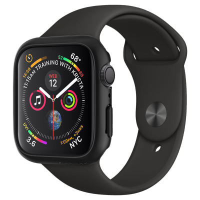 Mbështjellës për Apple Watch SE 2022/6/SE/5/4 (44 mm) Spigen Thin Fit, i zi