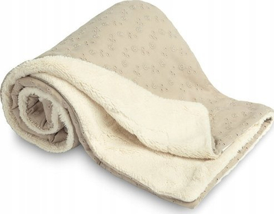 Batanije për bebe BLANKET PLUSH EMBROIDERY LINEN, 80x100 cm, me dy anë, bezhë