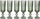 Gotë shampanjeje Ribbed Green, qelq i punuar, ngjyrë e gjelbër