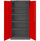Set dollapësh metalikë JAN, 4 copë, 900 x 1850 x 400 mm, antracit me të kuqe