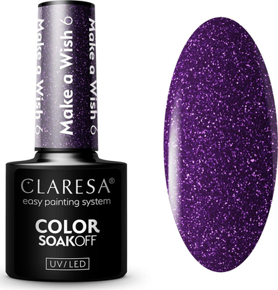 Llakk xhel për thonj Claresa SoakOff Make a Wish, UV/LED, ngjyra 6, 5g