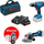 Set veglash pa tel Bosch GSR 18V-50 + GWS 180-LI, 18V, 2 bateri 2.0Ah dhe 5.0Ah, blu