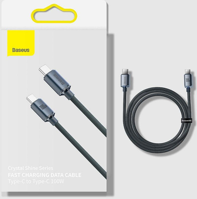 Kabllo USB Baseus Crystal Shine, USB-C me USB-C, 1.2m, lejla