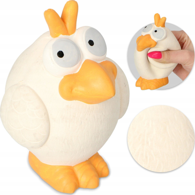 Lodër për qen Barry King, pulë latex me zë, 11.5cm, e bardhë