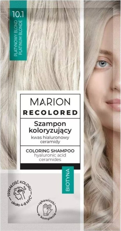 Shampo flokësh Marion Recolored Platinum Blonde, ngjyrë platin bjonde, 35ml