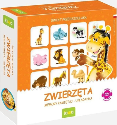Loja memory Animals Jawa, puzzle me kafshë, 16 çifte, shumëngjyrëshe