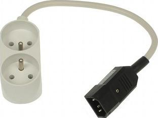Kabllo rryme Delock PASS THROUGH IEC320 GS, 0.2m, 250V 16A, e zezë