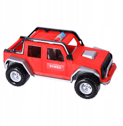 Vetura lodër zjarrfikës 4x4, pull back, 38cm, e kuqe