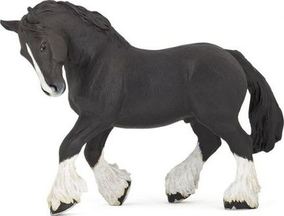 Figurinë Schleich Black Shire Horse, plastikë, e zezë