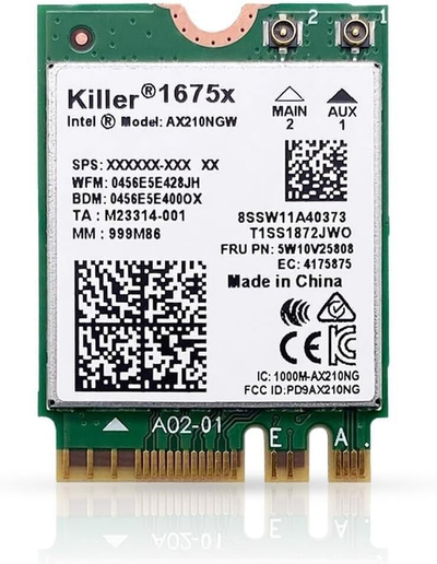 Kartelë WiFi Killer AX1675x, M.2, WiFi 6E 2.4 Gbps, Bluetooth 5.3