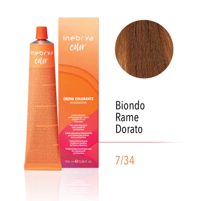 Ngjyrë për flokë Inebrya, 7/34 Bionde Bakër, 100 ml