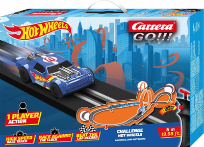 Pistë garash Carrera GO Challenge Hot Wheels, 6m, me numërues xhiro, multicolor