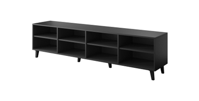 Komodë TV Cama Meble Etna, 200x42x52 cm, e zezë mat