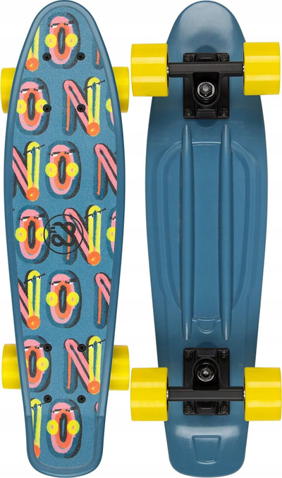 Skateboard për kalamoj Nijdam Classic Fishtail, deri 100 kg, rrota PU, blu shumëngjyrësh
