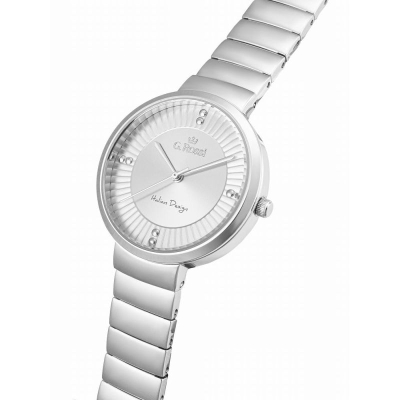 Orë goca G.Rossi 12120B 3C1, mekanizëm quartz, çelik inox, argjend