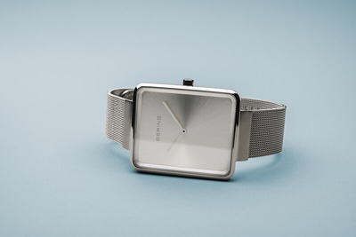 Orë dore për burra Bering Square Classic 14533-000, e argjendtë