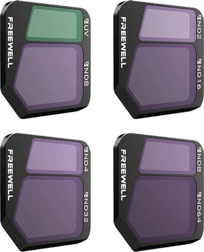 Set filtra ND Freewell Split për DJI Mavic 3, set 4 copë, xham optik, i zi