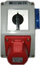 Kompleti i instalimit Spamel ZI03R111, prizë 16A 4P+2P+PE, IP44, i kuq