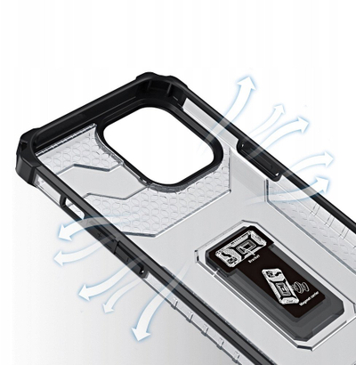 Mbrojtëse telefoni Hurtel Crystal Ring Kickstand, për iPhone 13 Pro, e zezë