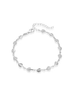 Byzylyk argjendi Beneto Elegant AGB633/21, motiv gjethe, për femra, argjendtë