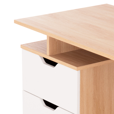 Tavolinë pune Colt Desk and Drawers, 120x53x75cm, 3 sirtarë, druri natyral e bardhë