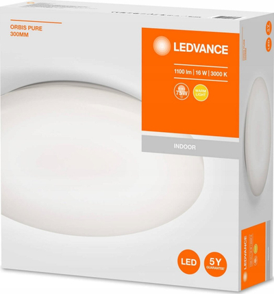 Plafonierë LED Ledvance Orbis Pure, 30 cm, 10 W, e bardhë