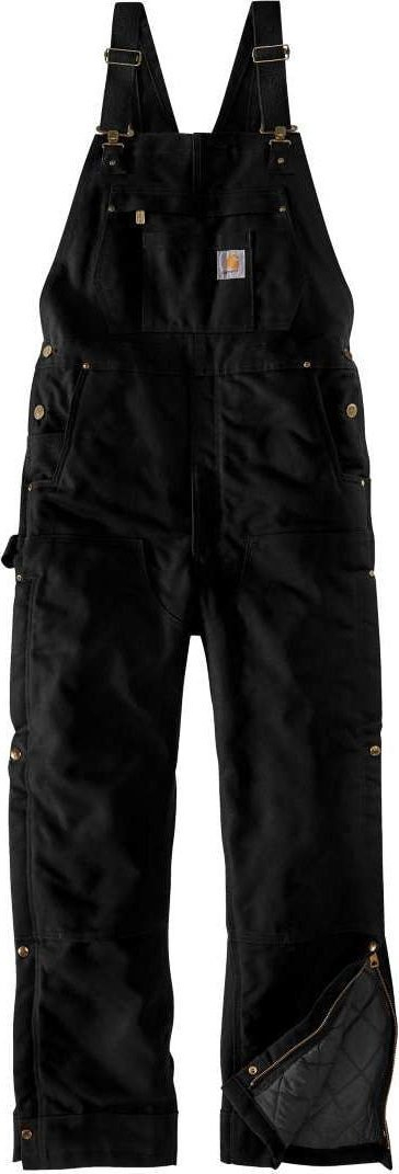 Pantallona pune Carhartt Duck Dungarees, pambuk 100%, përforcime te gjunjët, të zeza