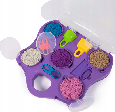 Set rërë kinetike Kinetic Sand Variety Case, 3 stile, 0.9kg, me 5 vegla