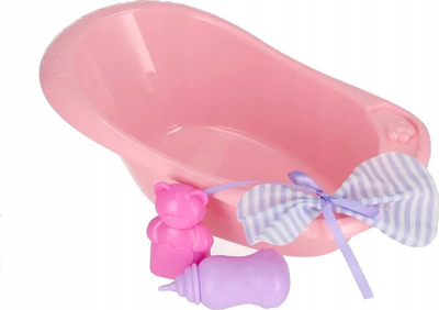 Kukull bebe MEGA CREATIVE 545102, 30cm, me vaskë dhe aksesorë, rozë