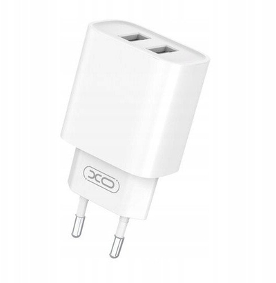 Karikues XO CE02C për në prizë, 2 porta USB, 2.1A, i bardhë