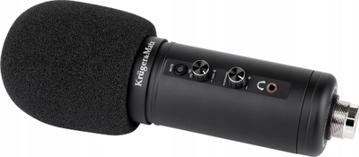 Гејминг микрофон Kruger&amp;Matz GV-100, со база, со RGB осветлување, црн