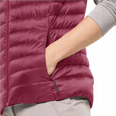 Jelek për goca Jack Wolfskin Pack-Go Down Vest W, i lehtë, me pupla, i kuq