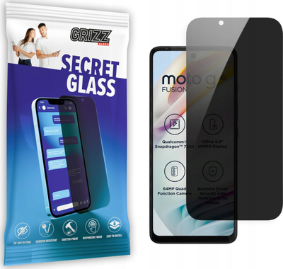 Xham mbrojtës privatësie Grizz SecretGlass për Motorola Moto G40 Fusion, i fortë ndaj goditjeve, i errët