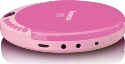 CD player i vogël portativ Lenco CD-011, me ekran LCD, dalje 3.5 mm për kufje, rozë