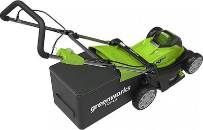 Kosë bari me bateri Greenworks G40LM41K4, 40V, 41 cm, 4Ah, jeshile me të zezë