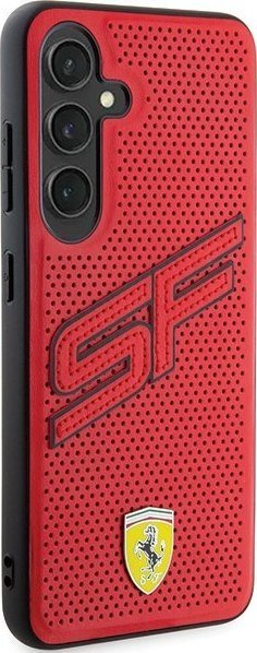 Mbështjellës telefoni Ferrari FEHCS24MPINR, për Samsung Galaxy S24 Plus, hardcase lëkurë eko, i kuq