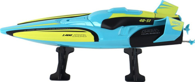 Varkë lodër me telekomandë RC Water Boat 2.4G, 40 km/h, rezistente ndaj ujit, e verdhë turquoise