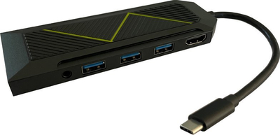 HUB USB LC-Power LC-HUB-C-MULTI-6-RGB, 4K HDMI, lexues kartele, gri
