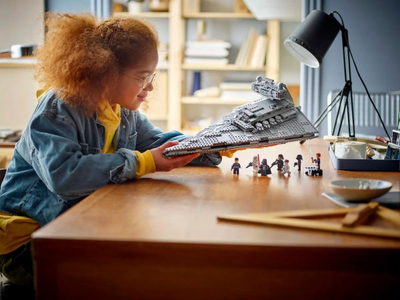 Lodër ndërtimi Imperial Star Destroyer, model anije hapësinore, shumëpjesëshe, gri