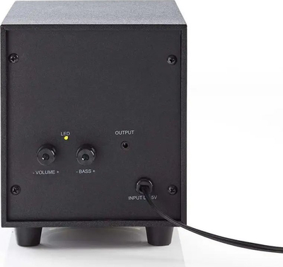 Altoparlantë PC Nedis 2.1, 33W, lidhje 3.5mm USB, të zinj