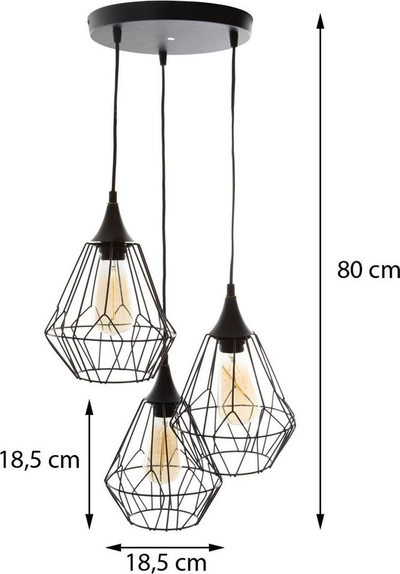 Lampë varëse Atmosphera Kaore, trefishe, metal, e zezë