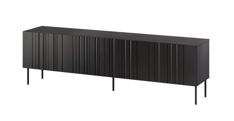 Komodë TV ISLA 200, 200cm, MDF, e zezë matte