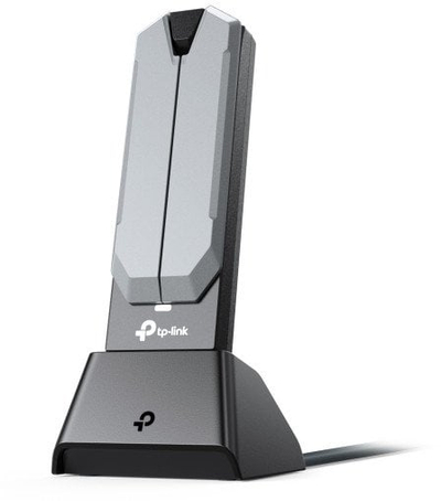Безжичен адаптер TP-Link BE6500, Wi‑Fi 7, USB, сив